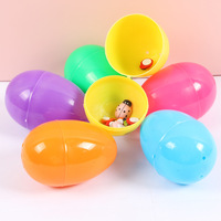 Œuf de Pâques remplissable de 8 cm, œuf torsadé en plastique ouvrable, décoration de fête de Pâques pour la maternelle, œuf de chasseur ovale coloré de Pâques