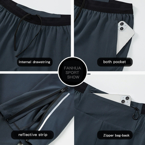 Pantaloni Sportivi da <span class=keywords><strong>Uomo</strong></span> per Allenamento e Fitness con Tasca Posteriore Impermeabile con Cerniera, Personalizzazione OEM Disponibile - Product Image 3
