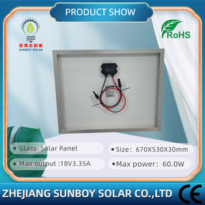 Panel Solar Monocristalino Pequeño de 12V 18V 50W 60W 70W 80W 100W con Batería PERC en Stock, Paneles Solares SS-60W de 18V 60Watts en Venta - Product Image 2