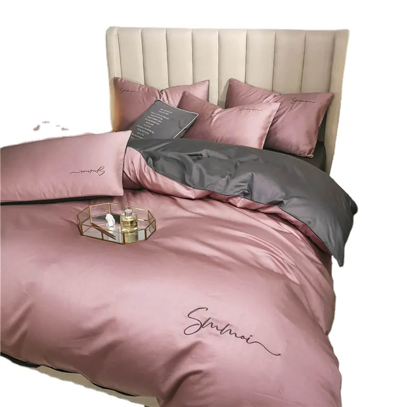 Set di biancheria da letto per designer moderni singolo Queen King Simple Solid Comforter copripiumini lenzuola lenzuola federa biancheria da letto