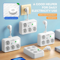 Stop Kontak Listrik Baru Standar Uni Eropa 4 Lubang Multi Outlet Port USB Lampu Malam LED Kuningan ABS untuk Meja Studio