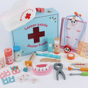 Kit <span class=keywords><strong>Giocattolo</strong></span> Medico per Bambini in Legno <span class=keywords><strong>Set</strong></span> Gioco di Ruolo Dottore <span class=keywords><strong>Set</strong></span> Dentista - Product Image 1
