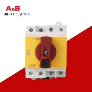 GF51-40 4Pセルフロック式600V 800V 1000V 1200V PV切断<span class=keywords><strong>DC</strong></span>絶縁スイッチ（赤色ハンドル付きディスコネクタ）配電用 - Product Image 1
