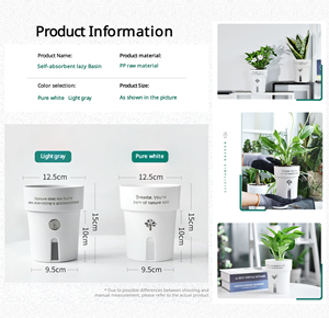 Pot de fleurs paresseux à absorption d'eau automatique, pot en plastique pour la <span class=keywords><strong>maison</strong></span>, <span class=keywords><strong>plante</strong></span> en pot hydroponique, artefact pouvant être personnalisé avec des motifs - Product Image 3