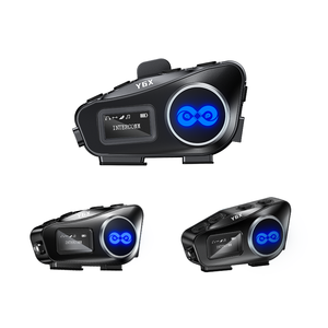 Biểu tượng tùy chỉnh y6x 4 người nhóm trò chuyện <span class=keywords><strong>intercom</strong></span> OLED hiển thị FM Đài phát thanh xe máy Mũ bảo hiểm màu xanh răng <span class=keywords><strong>intercom</strong></span> tai nghe - Product Image 1