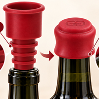 Nouveauté : Bouchon de bouteille de vin en silicone double couche réutilisable, préservateur de vin multicolore, bouchon d'étanchéité pour bouteille de vin rouge