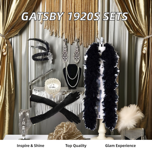 2025New 1920s <span class=keywords><strong>Gatsby</strong></span> Costume <span class=keywords><strong>Accessoire</strong></span> Set Plume Bandeau et Boucles d'oreilles pour Femmes et Filles pour Mariage Fête Fiançailles - Product Image 6