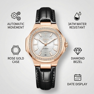 <span class=keywords><strong>Orologio</strong></span> Meccanico <span class=keywords><strong>da</strong></span> <span class=keywords><strong>Donna</strong></span> GUIHUA Nuovo Marchio - <span class=keywords><strong>Orologio</strong></span> <span class=keywords><strong>Automatico</strong></span> di Lusso alla Moda con Diamanti per il Business - Product Image 2