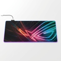 Tapis de souris de jeu Esports RGB LED FPS avec bords cousus, matériau en caoutchouc naturel, forme carrée, grande taille