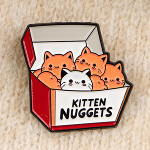 Novos Produtos em Destaque 2026: Broches Personalizados de Níquel Preto com Design de Gatinho, Alfinetes de Lapela Esmaltados (Duro e Macio) para Promoção - Product Image 4