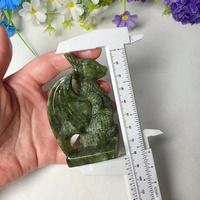 Statue de dragon volant en jade vert naturel sculpté à la main, artisanat en pierre de guérison en cristal, vente en gros
