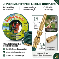 Conectores Flexibles y Funcionales, Carrete de Manguera de Jardín de PVC de 50 a 100 pies para Riego, Disponible en Longitudes de 75 pies, 25 pies y 125 pies