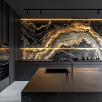 Yaman Armoires de cuisine modernes en métal personnalisées en acier inoxydable 304 finition laquée ignifuge Conception modulaire Meubles complets