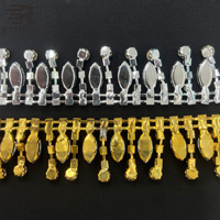 Haute qualité 6A cristal strass coupe fer verre strass frange gland chaîne pour robe de mariée et chaussures