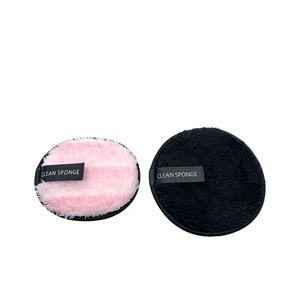 New Arrivals High Quality Microfiber Pink Round Shape Reusable Makeup Remover Pads with Double Side - Product Image 1
