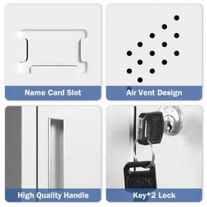 Armoire de rangement 15 portes en métal gris clair avec serrure à clé pour salle de sport ou vestiaire des travailleurs - Product Image 5