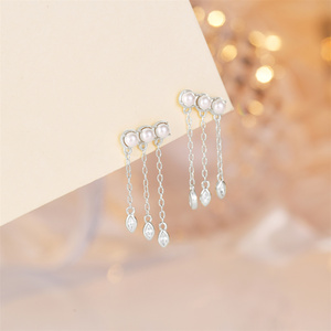 Pendientes de Plata de Ley 925 con Borlas y Perlas CANNER, Joyería Fina - Product Image 2