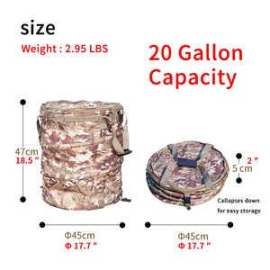 Panier de rangement pliable en toile, rond, pour le camping et l'extérieur, organisateur de rangement - Product Image 3