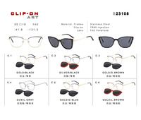 Lunettes de soleil polarisées de créateur Protection UV400 Nouveau carré en métal noir Clip à la mode Lunettes de soleil chaudes pour hommes femmes 12 rouge rose