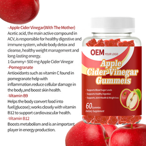 Gomitas de Vinagre de Sidra de Manzana Keto ACV con Vitaminas, Marca Privada OEM, Halal, Productos Adelgazantes para un Vientre Plano - Product Image 5