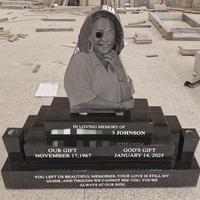 Pierre tombale en granit noir Samistone découpée et gravée au laser, monuments et pierres tombales personnalisées pour cimetière et commémoration
