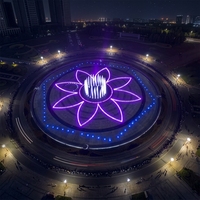 Fontaine musicale dansante 3D de grande taille en forme de fleur, avec éclairage LED RGB, équipement paysager pour spectacle aquatique, conception personnalisée gratuite