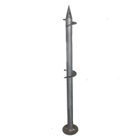 Pieux hélicoïdaux amovibles en acier Q235B Q345B galvanisé à chaud, à tête hexagonale, finition TiCN, diamètre 76mm/114mm, longueur 3000mm, capacité 600 lb