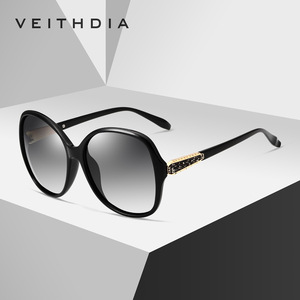 Veithdia Women's Oversized Round Sunglasses Polarized UV400 Plastic And Metal <b>Frame</b> TAC Lens 3025 - Product Image 2