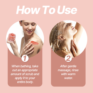Özelleştirilebilir organik gül hindistan cevizi kahve zerdeçal çilek doğal Vegan vücut fırçalayın peeling beyazlatma şeker fırçalayın 200g - Product Image 4