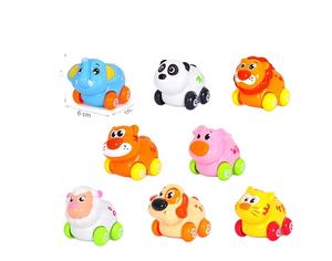 <span class=keywords><strong>Voiture</strong></span> jouet en plastique à <span class=keywords><strong>friction</strong></span> animal pour enfant et bébé, série de voitures à inertie avec forme de dessin animé, 8 pièces, meilleure vente - Product Image 2