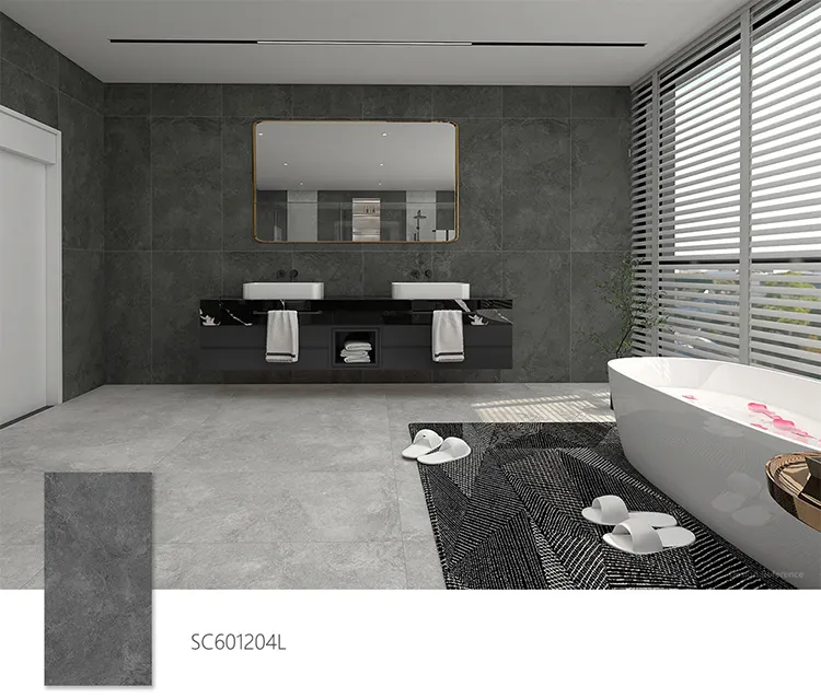 Prezzo di fabbrica 60x120 grigio scuro facile da pulire piastrelle da bagno in ceramica per pavimento