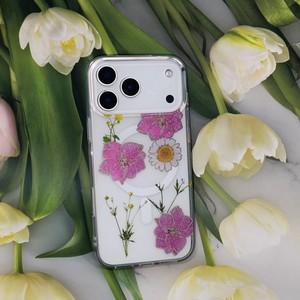 Étui de téléphone portable magnétique en TPU+PC avec des fleurs de papillon mignonnes pour 11/12/13/14/15/16/17 Pro Max Vivo Filles Style Ins Nature - Product Image 6