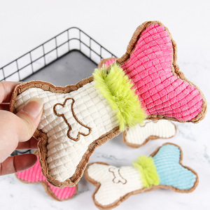 New Arrival Kinghon Plush Dog Chew Toys Bone Design Training <b>Squeaky</b> Interactive Funny Puppy Custom Logo 17*10cm - Product Image 5