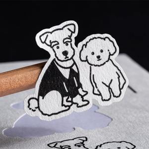 Autocollant en papier blanc avec logo personnalisé, papier texturé <span class=keywords><strong>de</strong></span> luxe, impression à l'<span class=keywords><strong>encre</strong></span> <span class=keywords><strong>noire</strong></span>, étiquette rectangulaire personnalisée, faible MOQ, vente en gros d'usine - Product Image 2