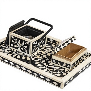 Juego de quemadores de incienso árabe Bakhoor en caja de terciopelo, set de fragancias premium para regalo de Eid y Ramadán, con aroma a anís estrellado, para uso religioso. - Product Image 1