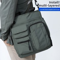 Sac à bandoulière/sac à main Oxford imperméable pour hommes, pour voyage d'affaires, mode urbaine, pour ordinateur portable de 14 pouces, ultra-léger, grande capacité, A4