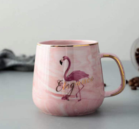 Ensemble de tasses à café en céramique, couleur marbre changeante, jetables, café, Boss Lady rose, chauffe-tasse intelligent en porcelaine