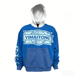 Wholesale Custom Eco-Friendly Autumn Hooded Zip-up Hoodie&Sweatshirts Men 100% Cotton <b>Blend</b> Personalized Design - Product Image 1