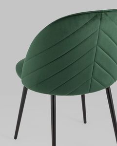 เก้าอี้ทานอาหารผ้ากำมะหยี่สีเขียวพร้อมความรู้สึกโลหะสีดำ - Product Image 2