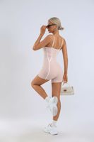 Combinaison de sport une pièce pour femme à séchage rapide, avec short froncé aux fesses, très élastique et bretelles réglables, pour le yoga et le fitness
