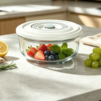 Conteneur de stockage alimentaire sous vide hermétique en PET, préservation de la fraîcheur avec suivi de date pour ustensiles de cuisine, stockage de fruits et légumes
