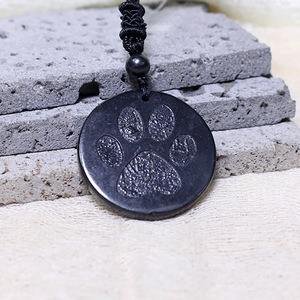 Pendentif en <span class=keywords><strong>shungite</strong></span> russe à motifs multiformes rétro tendance, <span class=keywords><strong>bijoux</strong></span> en cristal spirituel avec protection contre les radiations, cadeau en graphite - Product Image 1