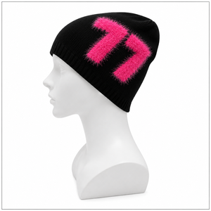 Dymf Bonnet <span class=keywords><strong>en</strong></span> tricot acrylique doux Streetwear Vente <span class=keywords><strong>en</strong></span> gros Logo patch contrasté personnalisé Unisexe à revers Hiver Extérieur - Product Image 3