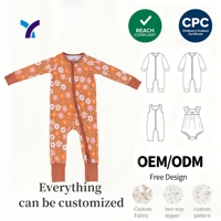 Combinaison de nuit respirante pour bébé à double fermeture éclair, motif animalier, certifiée CPC/REACH, vente en gros
