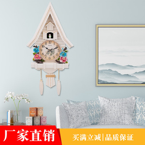 Creative Cuckoo <b>Clock</b> European Style <b>Wall</b> <b>Clock</b> Battery Powered <b>Silent</b> Movement Living Room Decor - Product Image 5