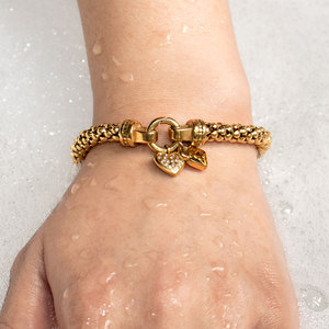 2025新品DIY定制手链编织手链魅力锁心形手链18k镀金女性饰品 - Product Image 5