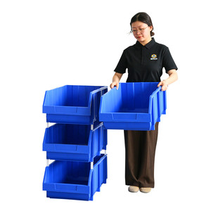 Kích thước lớn công nghiệp điện tử nhựa hộp lưu trữ pp tiêm hình chữ nhật phụ tùng công cụ khoang Stackable lưu trữ - Product Image 1