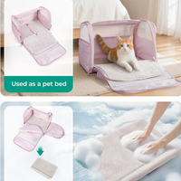 Sac de transport souple pour animaux de compagnie, sac de transport portable pour chat avec plusieurs entrées, coussin amovible et laisse de sécurité pour petits chiens et chats