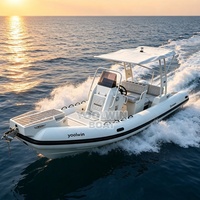Bateau pneumatique rigide en aluminium 580, coque en V profond, console centrale, eau salée, usage offshore, pour 11 personnes