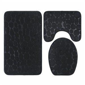 <span class=keywords><strong>Tapis</strong></span> de sol antidérapant à motif galets gaufré, ensemble de trois pièces, pour cuisine, salle de bain, douche, <span class=keywords><strong>tapis</strong></span> absorbant antidérapant pour porte - Product Image 3